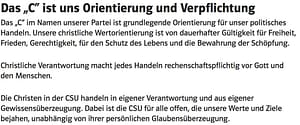 CSU-Programm: christlich ©CSU-Homepage