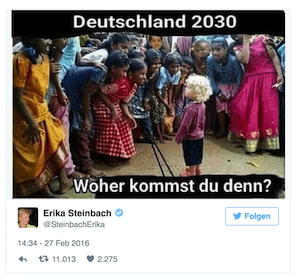 Mauerbauer Steinbach rassistisch © twitter