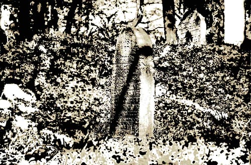 Verschwommener Blick auf Gräber des jüdischen Friedhofes in Leubsdorf am Rhein © Tom Rübenach